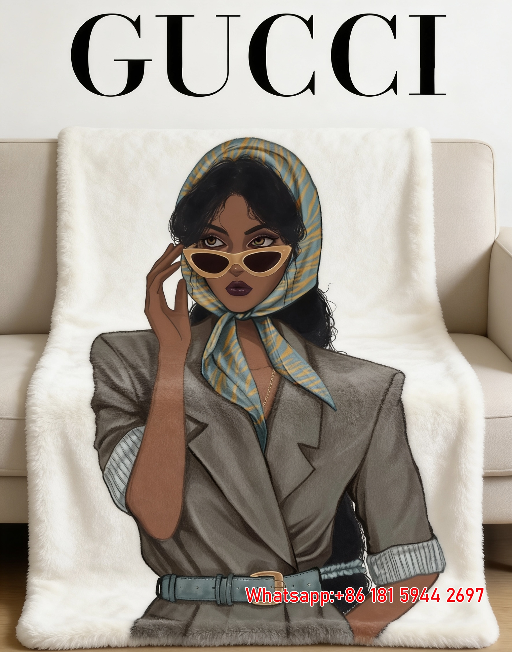 Vintage Gucci Glamour Throw Blanket IMG_2942